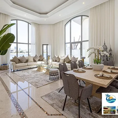Beachfront Luxury Villa 5 Bedroom And 1 Maids Room, Private Pool And Direct Beach Access, Villa Palm Jumeirah Dubai Exterior foto